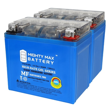 YTZ7SGEL 12V 6AH GEL Replacement Battery Compatible With Kawasaki 50 KFX50 07-20 - 2PK
